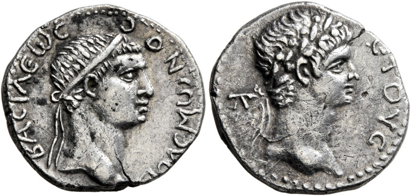 KINGS OF PONTUS. Polemo II, with Nero, 38-64. Drachm (Silver, 18 mm, 3.40 g, 5 h...