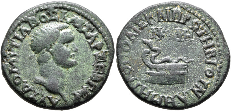 BITHYNIA. Nicomedia. Domitian, 81-96. Assarion (Bronze, 23 mm, 6.35 g, 6 h). ΑΥΤ...