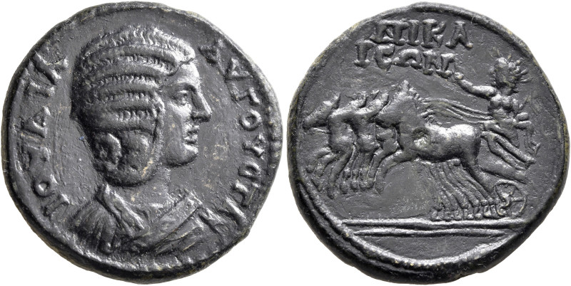 BITHYNIA. Nicaea. Julia Domna, Augusta, 193-217. Tetrassarion (Orichalcum, 28 mm...