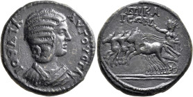 BITHYNIA. Nicaea. Julia Domna, Augusta, 193-217. Tetrassarion (Orichalcum, 28 mm, 14.29 g, 6 h). ΙΟΥΛΙΑ ΑΥΓΟΥCΤΑ Draped bust of Julia Domna to right. ...