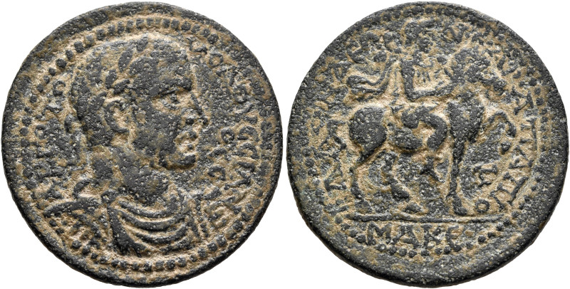 LYDIA. Blaundus. Volusian, 251-253. Tetrassarion (Bronze, 32 mm, 16.11 g, 6 h), ...
