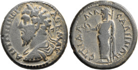 LYDIA. Sala. Marcus Aurelius, 161-180. Diassarion (Bronze, 8.48 g), Damas, magistrate, circa 161-165. AY K M AY ΑΝΤΩNINOC Laureate, draped and cuirass...