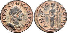 CARIA. Antiochia ad Maeandrum. Pseudo-autonomous issue. Assarion (Bronze, 23 mm, 3.59 g, 7 h), circa 225-250. ΙЄΡΑ CΥΝΚΛΗΤΟC Diademed and draped bust ...