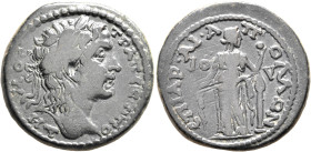CARIA. Trapezopolis. Pseudo-autonomous issue. Diassarion (Bronze, 25 mm, 8.69 g, 6 h), Ai. Apollonios, archon, time of Julia Domna, 193-217. ΔHMOC TPA...