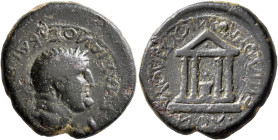 PHRYGIA. Amorium. Vespasian, 69-79. Diassarion (Bronze, 24 mm, 9.69 g, 12 h), L. Vipsanios Silvanos, magistrate. OYEΣΠAΣIAИOΣ•KAI[ΣAP•AMP] Laureate he...