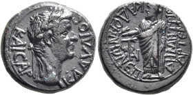 PHRYGIA. Cadi. Claudius, 41-54. Assarion (Bronze, 19 mm, 6.38 g, 12 h), Demetrios Artemas, magistrate. ΚΛΑΥΔΙΟϹ ΚΑΙϹΑΡ Laureate head of Claudius to ri...