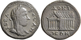 PHRYGIA. Docimeium. Pseudo-autonomous issue. Diassarion (Bronze, 25 mm, 8.08 g, 1 h), time of Macrinus, 217-218. IEPA BOYΛH Laureate, veiled and drape...