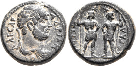 PISIDIA. Sagalassus. Hadrian, 117-138. Assarion (Bronze, 20 mm, 6.83 g, 7 h). ΑΔΡΙΑΝΟС ΚΑΙСΑΡ Laureate and draped bust of Hadrian to right, seen from ...