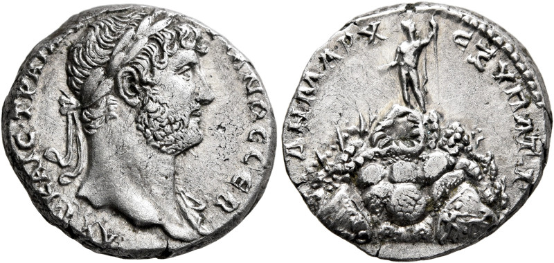 CAPPADOCIA. Caesaraea-Eusebia. Hadrian, 117-138. Didrachm (Silver, 21 mm, 6.87 g...