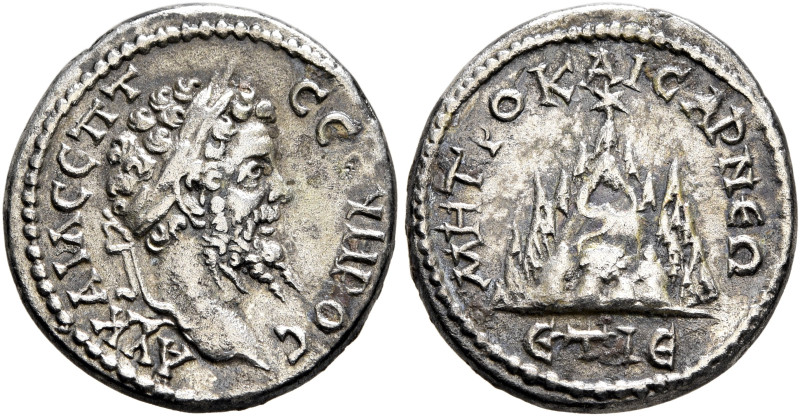 CAPPADOCIA. Caesaraea-Eusebia. Septimius Severus, 193-211. Drachm (Silver, 17 mm...