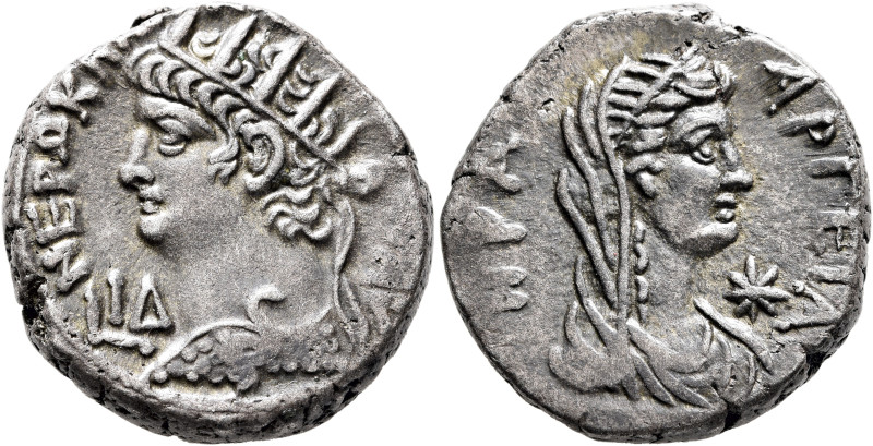 EGYPT. Alexandria. Nero, 54-68. Tetradrachm (Billon, 25 mm, 13.22 g, 12 h), RY 1...