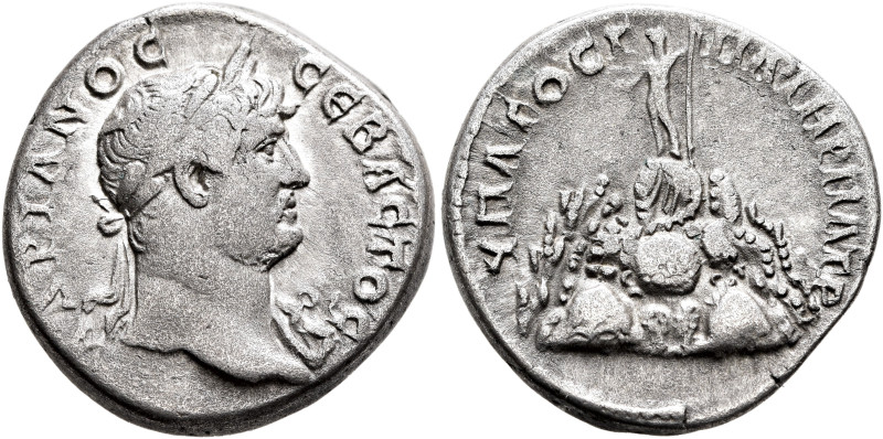 CAPPADOCIA. Caesaraea-Eusebia. Hadrian, 117-138. Didrachm (Silver, 20 mm, 6.39 g...