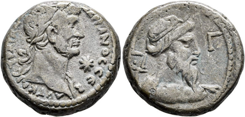 EGYPT. Alexandria. Hadrian, 117-138. Tetradrachm (Billon, 23 mm, 12.60 g, 12 h),...