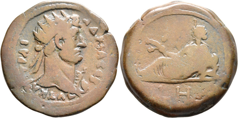 EGYPT. Alexandria. Hadrian, 117-138. Drachm (Bronze, 35 mm, 25.21 g, 12 h), RY 8...