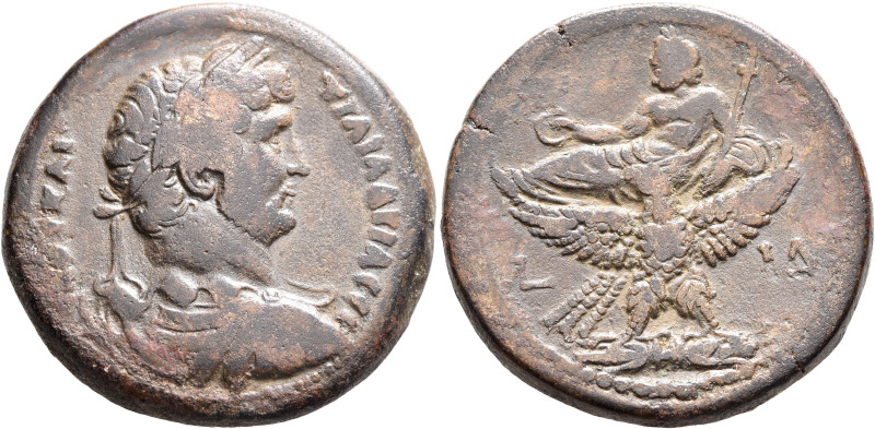 EGYPT. Alexandria. Hadrian, 117-138. Drachm (Bronze, 34 mm, 28.06 g, 12 h), RY 1...