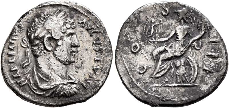 Hadrian, 117-138. Denarius (Silver, 19 mm, 2.40 g, 12 h), uncertain mint in the ...