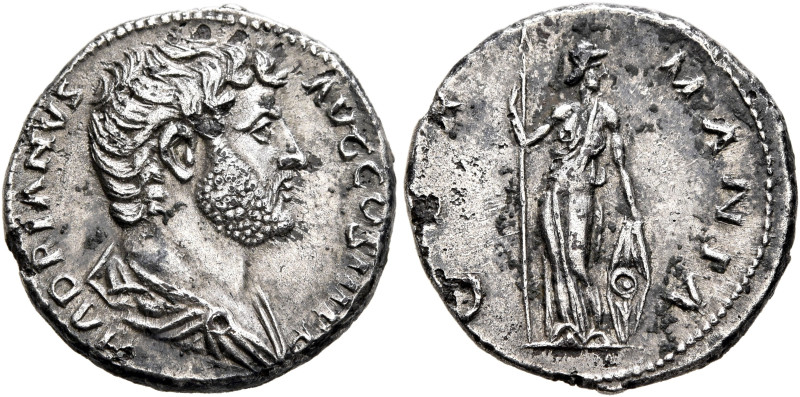 Hadrian, 117-138. Denarius (Subaeratus, 17 mm, 2.62 g, 6 h), uncertain mint in t...