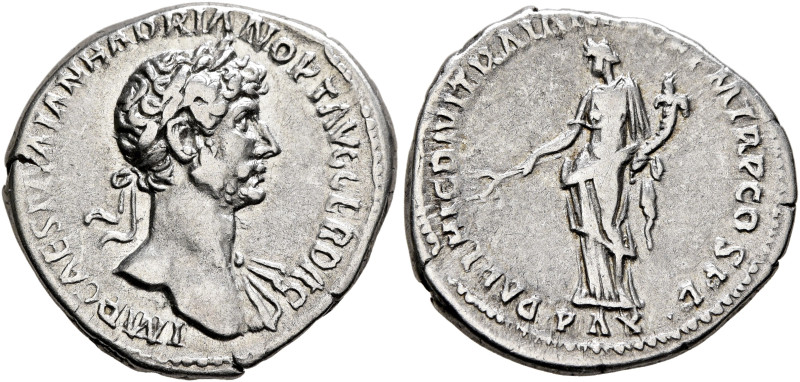 Hadrian, 117-138. Denarius (Silver, 19 mm, 3.42 g, 7 h), Rome, August-December 1...