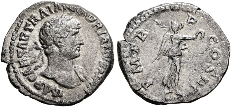 Hadrian, 117-138. Quinarius (Silver, 15 mm, 1.49 g, 6 h), Rome, circa late 120-1...