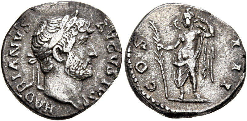 Hadrian, 117-138. Denarius (Silver, 18 mm, 3.70 g, 6 h), Rome, circa 126-127. HA...