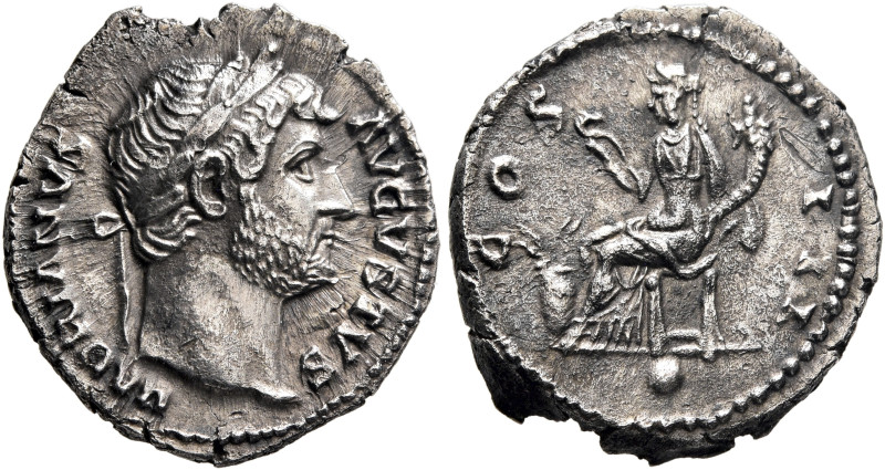 Hadrian, 117-138. Denarius (Silver, 19 mm, 3.11 g, 6 h), Rome, circa 126-127. HA...