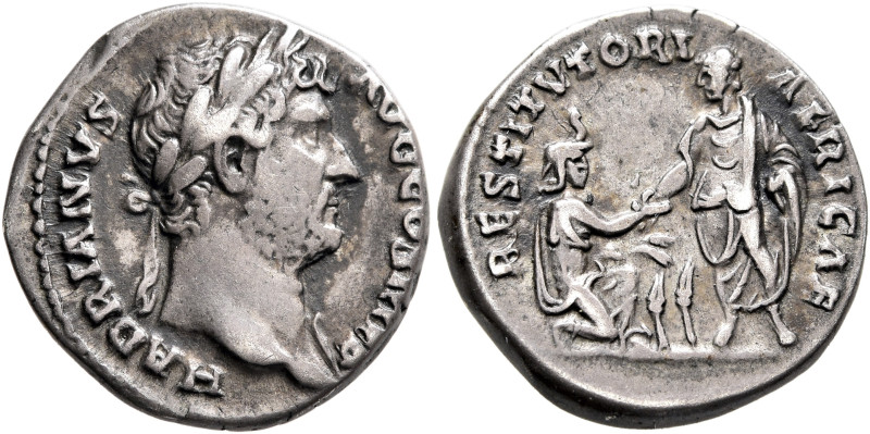 Hadrian, 117-138. Denarius (Silver, 17 mm, 3.11 g, 6 h), Rome, circa 130-133. HA...