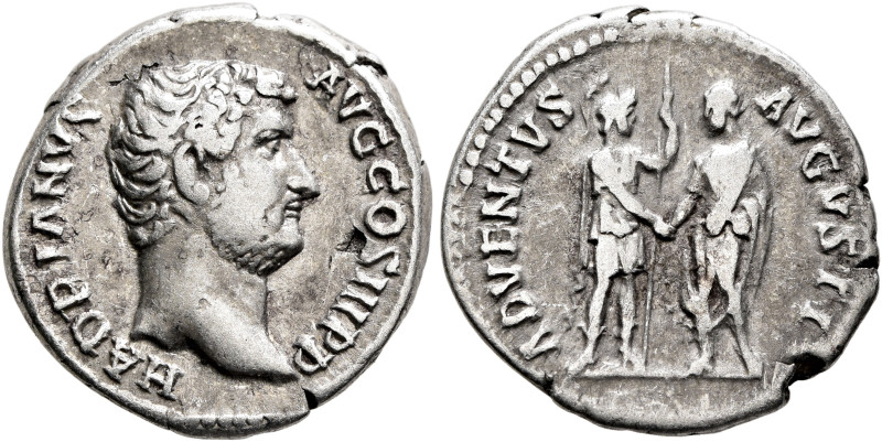 Hadrian, 117-138. Denarius (Silver, 17 mm, 3.35 g, 7 h), Rome, 133-circa 135. HA...