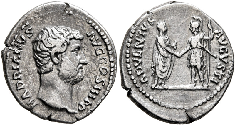 Hadrian, 117-138. Denarius (Silver, 19 mm, 3.39 g, 6 h), Rome, 133-circa 135. HA...