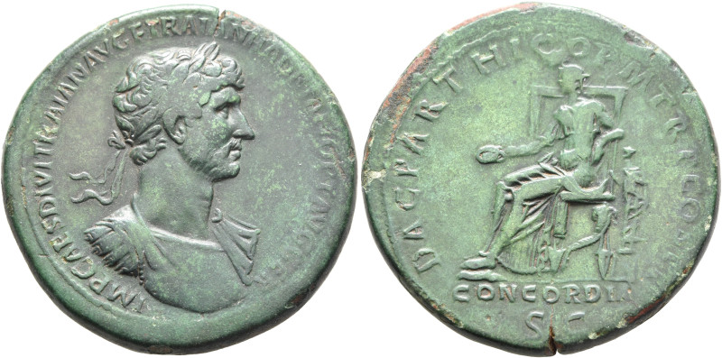 Hadrian, 117-138. Sestertius (Orichalcum, 34 mm, 25.00 g, 6 h), Rome, Augustus-D...