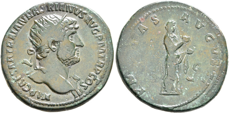 Hadrian, 117-138. Dupondius (Orichalcum, 30 mm, 12.70 g, 6 h), Rome, circa late ...