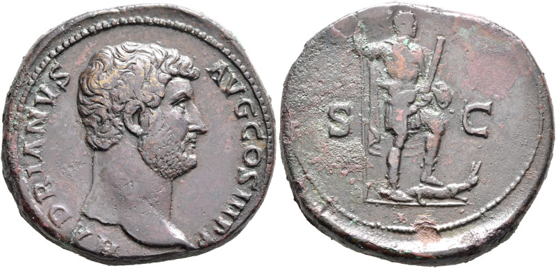 Hadrian, 117-138. Sestertius (Orichalcum, 33 mm, 29.39 g, 6 h), Rome, circa 130....