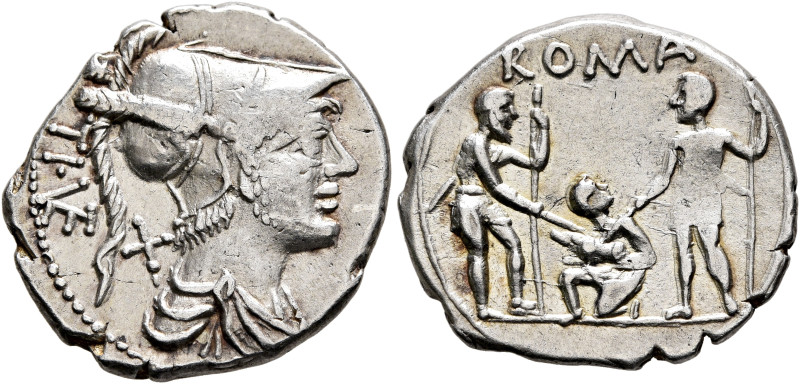 Ti. Veturius, 137 BC. Denarius (Silver, 21 mm, 3.83 g, 8 h), Rome. Draped bust o...