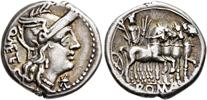 Q. Caecilius Metellus, 130 BC. Denarius (Silver, 19 mm, 3.91 g, 6 h), Rome. Q ME...