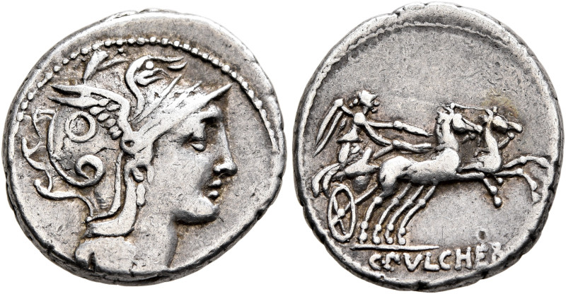 C. Claudius Pulcher, 110-109 BC. Denarius (Silver, 19 mm, 4.06 g, 5 h), Rome. He...