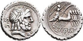 Q. Antonius Balbus, 83-82 BC. Denarius (Silver, 19 mm, 3.72 g, 7 h), Rome. Laureate head of Jupiter to right; behind, S•C; to right, o•. Rev. Q•ANTO•B...