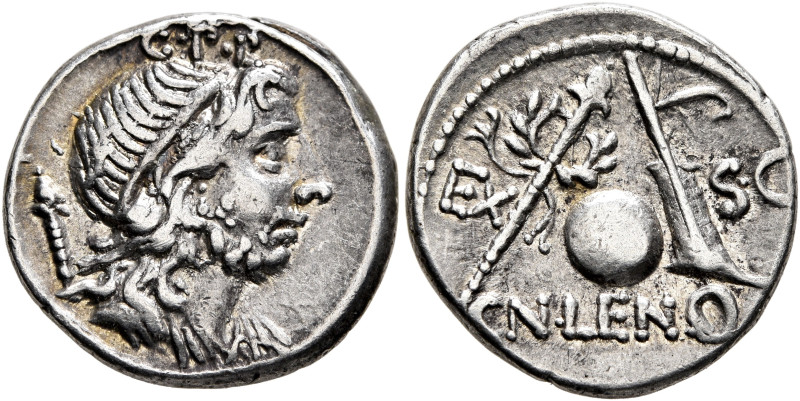 Cn. Cornelius Lentulus, 76-75 BC. Denarius (Silver, 18 mm, 3.89 g, 6 h), uncerta...