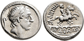 L. Marcius Philippus, 57 BC. Denarius (Silver, 17 mm, 3.79 g, 5 h), Rome. ANCVS Diademed head of Ancus Marcius to right; behind, lituus. Rev. PHILIPPV...