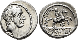 L. Marcius Philippus, 57 BC. Denarius (Silver, 17 mm, 3.86 g, 1 h), Rome. [AN]CVS Diademed head of Ancus Marcius to right; behind, lituus. Rev. PHILIP...