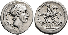 L. Marcius Philippus, 57 BC. Denarius (Silver, 19 mm, 3.90 g, 11 h), Rome. ANCVS Diademed head of Ancus Marcius to right; behind, lituus. Rev. PHILIPP...