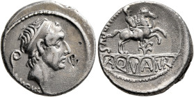 L. Marcius Philippus, 57 BC. Denarius (Silver, 18 mm, 3.79 g, 6 h), Rome. ANCVS Diademed head of Ancus Marcius to right; behind, lituus. Rev. PHILIPPV...