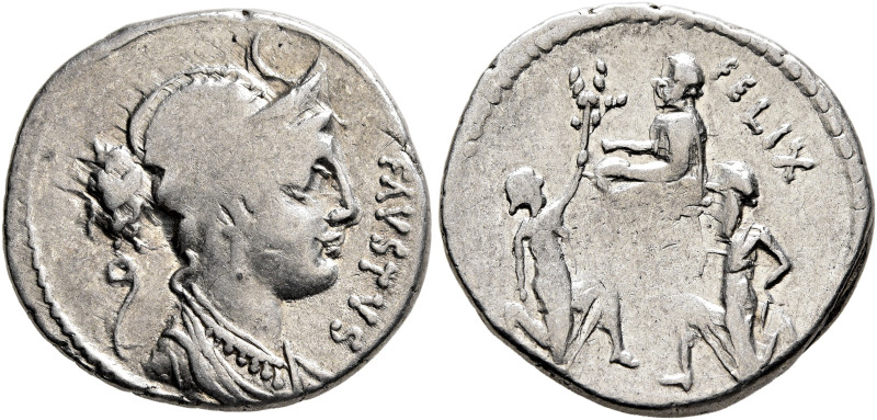 Faustus Cornelius Sulla, 56 BC. Denarius (Silver, 19 mm, 3.72 g, 6 h), Rome. FAV...