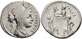 Faustus Cornelius Sulla, 56 BC. Denarius (Silver, 19 mm, 3.72 g, 6 h), Rome. FAVSTVS Draped bust of Diana to right, wearing stephane adorned with a cr...