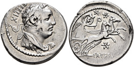 Faustus Cornelius Sulla, 56 BC. Denarius (Silver, 19 mm, 3.93 g, 3 h), Rome. FELIX Diademed bust of Hercules to right, draped with lion skin. Rev. FAV...