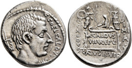 C. Coelius Caldus, 53 BC. Denarius (Silver, 18 mm, 4.00 g, 8 h), Rome. C•COEL•CALDVS / COS Bare head of the consul C. Coelius Caldus to right; to left...