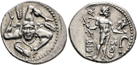 L. Cornelius Lentulus and C. Claudius Marcellus, 49 BC. Denarius (Silver, 19 mm, 3.84 g, 11 h), military mint travelling with Pompey in the East. Tris...