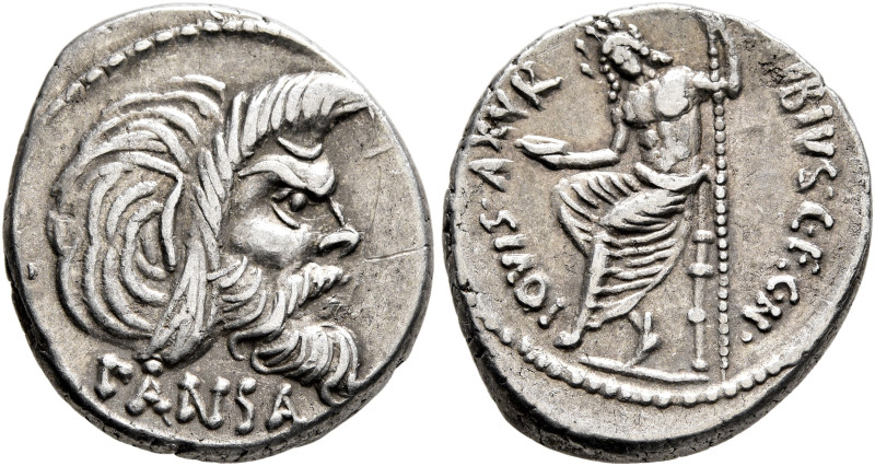 C. Vibius C.f. C.n. Pansa Caetronianus, 48 BC. Denarius (Silver, 18 mm, 3.79 g, ...