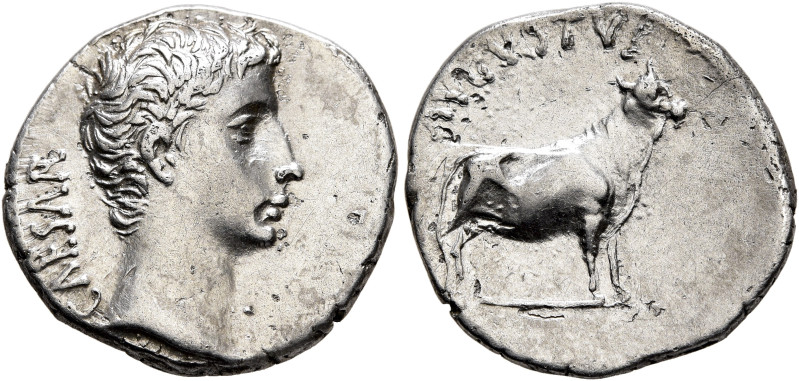 Augustus, 27 BC-AD 14. Denarius (Silver, 19 mm, 3.65 g, 12 h), Pergamum (?), cir...