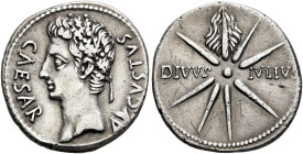 Augustus, 27 BC-AD 14. Denarius (Silver, 20 mm, 3.73 g, 6 h), uncertain mint in Spain (Colonia Patricia?), circa 19/8 BC. CAESAR AVGVSTVS Head of Augu...