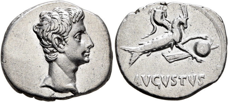 Augustus, 27 BC-AD 14. Denarius (Silver, 19 mm, 3.79 g, 6 h), uncertain mint in ...