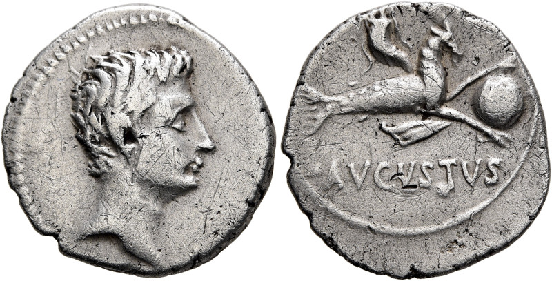 Augustus, 27 BC-AD 14. Denarius (Silver, 19 mm, 3.77 g, 9 h), uncertain mint in ...